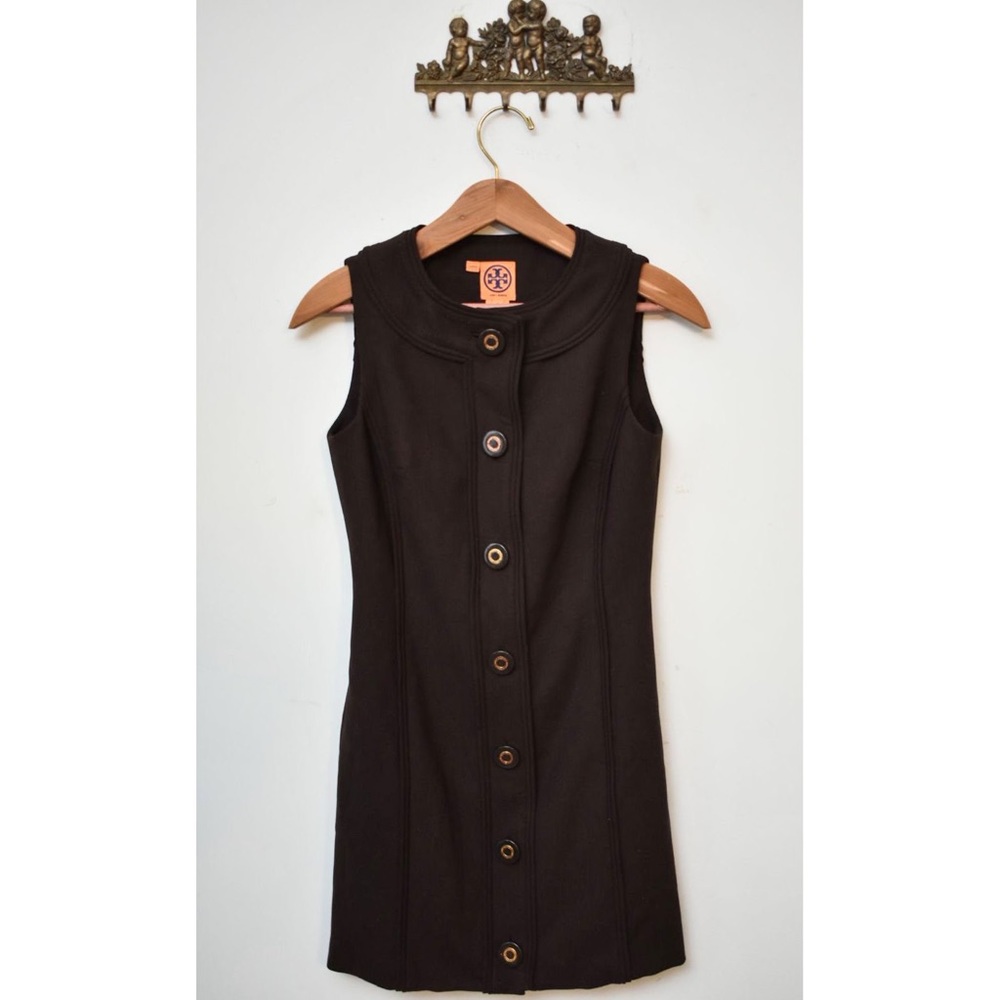 Tory Burch Sleeveless Dark Brown Blazer Dress EUC